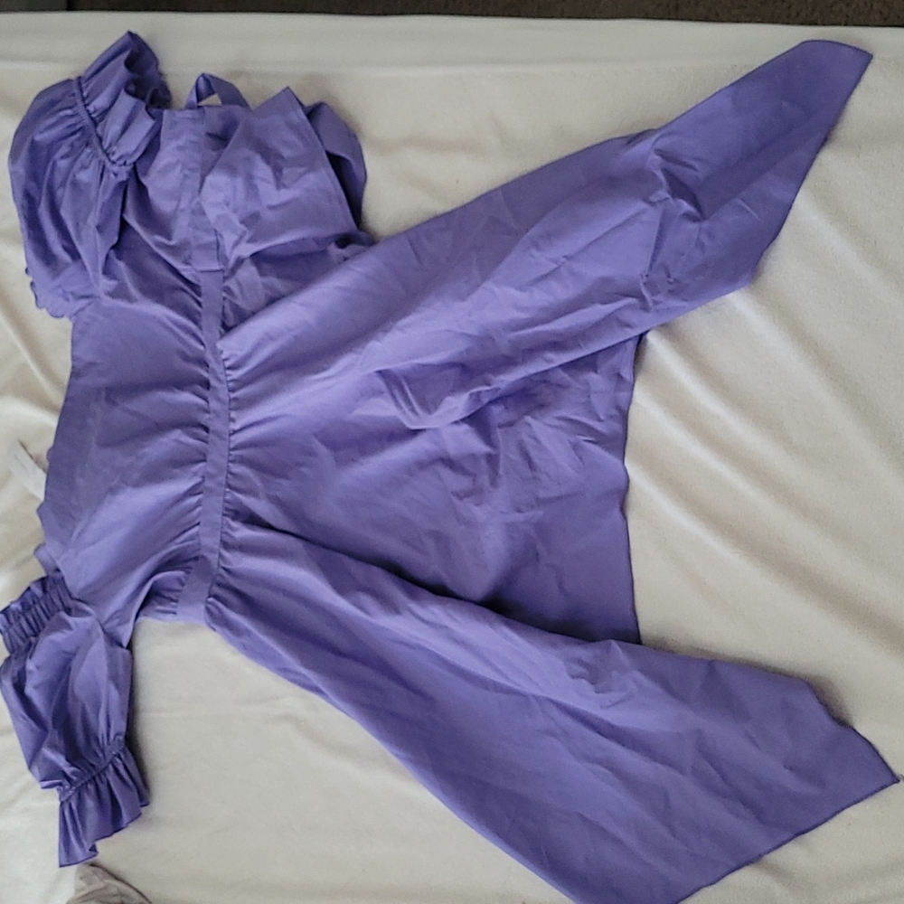 Lilac waistcoat Bridgerton style top